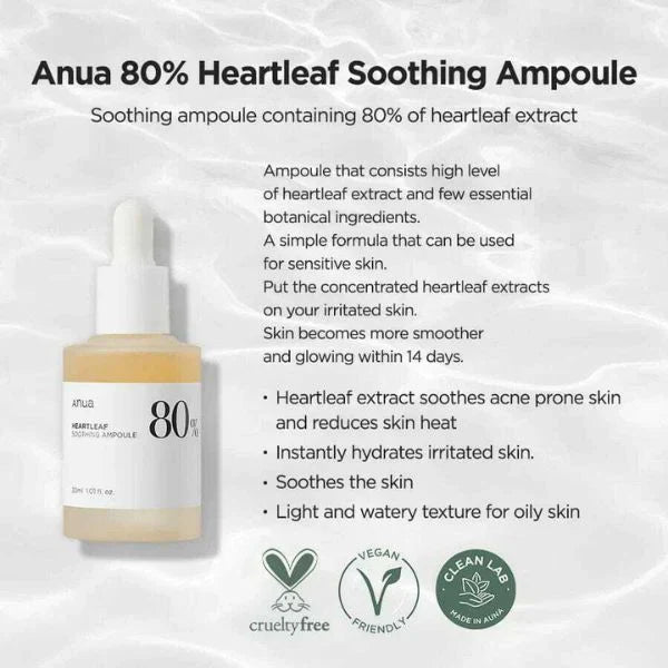 Anua Heartleaf 80 Moisture Soothing Ampoule 30ml