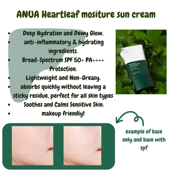 Anua Heartleaf Silky Moisture Sun Cream SPF 50+ PA++++ 50ml