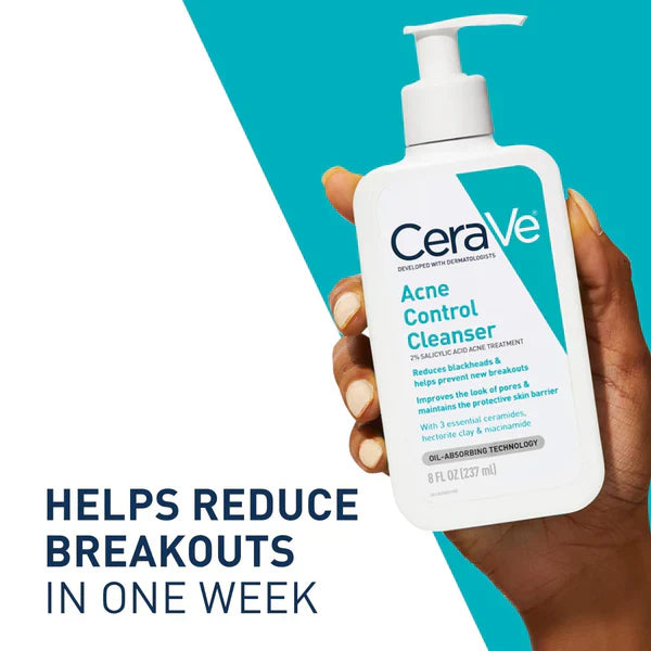 CeraVe Acne Control Cleanser 2% Salicylic Acid Acne Treatment 237ml