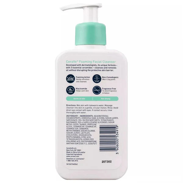 CeraVe Foaming Facial Cleanser For Normal To Oily Skin 237ml