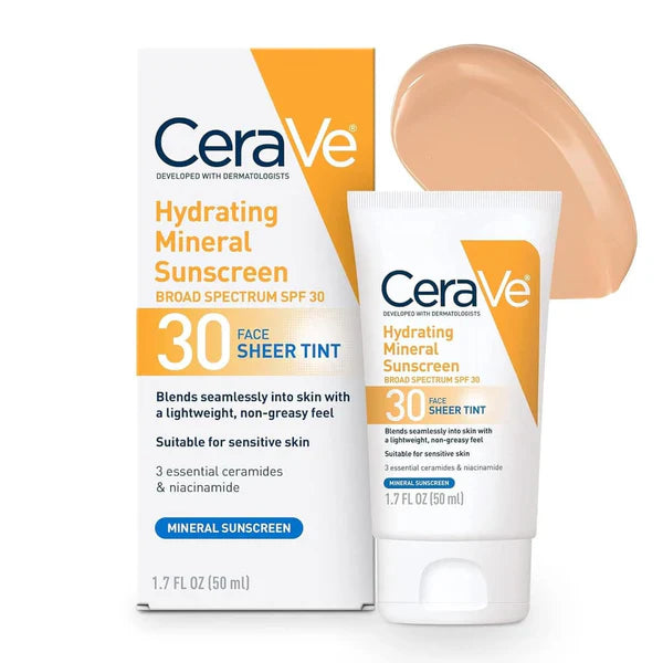 CeraVe Hydrating Mineral Sunscreen SPF 30 Face Sheer Tint 50ml