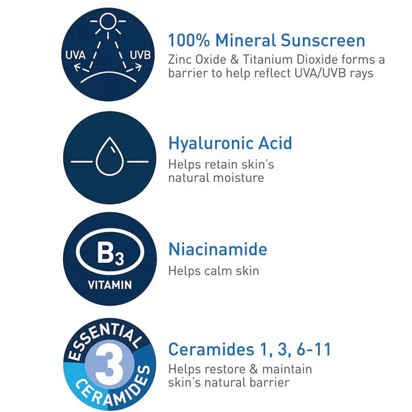 CeraVe Hydrating Mineral Sunscreen SPF 30 Face Sheer Tint 50ml